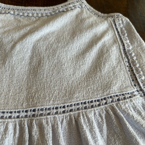 J. Crew | Point Sur Powder Blue Cotton Boho Tank Top w/Crochet-Lace Detail - Picture 4 of 7